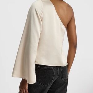 Express Cream One-Shoulder Blouse